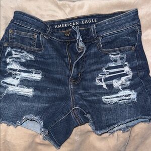 American Eagle Outfitters Dark Blue Ripped Shorts